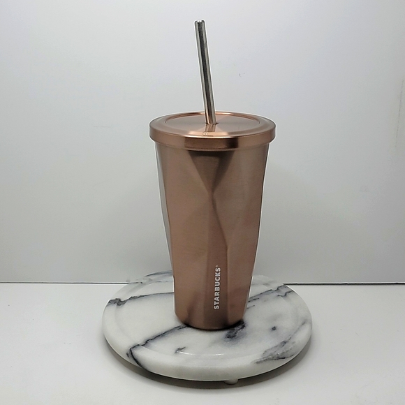 Starbucks | metal geometric rose gold tumbler | 16oz / grande